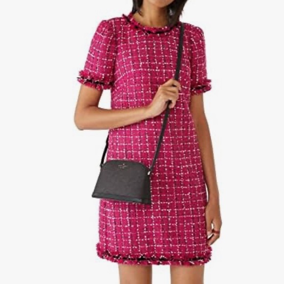 Kate Spade New York Tinsel Small Dome Crossbody in Black Glitter, Black - Picture 4 of 14